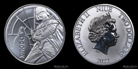 Niue. 2 Dollars 2022. Darth Vader. Onza troy. Plata