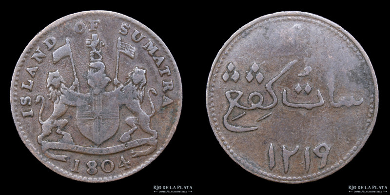 Sumatra. East India Company. 1 Keping 1219 AH (1804). Soho mint. Cobre; 30.5mm; ...