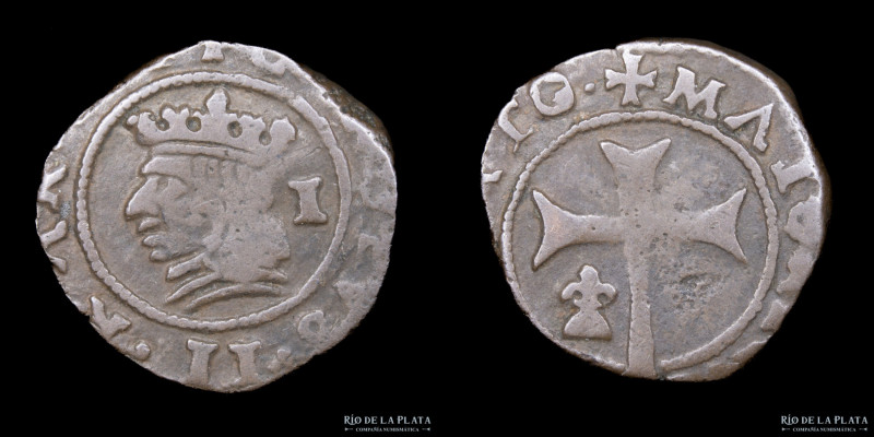 España. Mallorca. Carlos II (1665-1700) Dobler ND 1665-1700. Cobre; 15.5mm; 1.50...