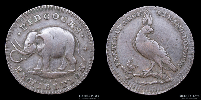 Gran Bretaña. Jorge III (1760-1820). Farthing c.1795-1801. Middlesex Pidcock´s e...