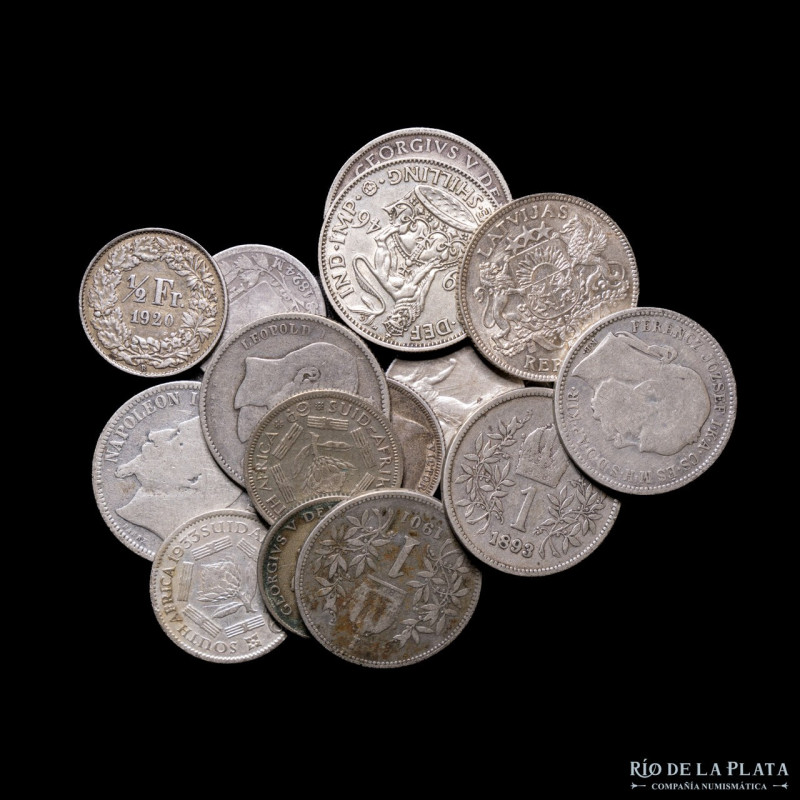 Mundiales. Lot x16. Mix de varios paises y denominaciones. Plata; 62.07g (totale...