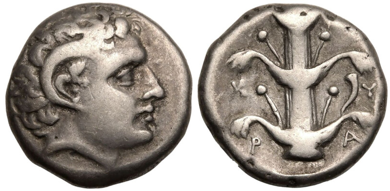 ANCIENT GREECE. KYRENAIKA, KYRENE. 
Silver Didrachm, circa 308-305 BC. 
Obv: h...