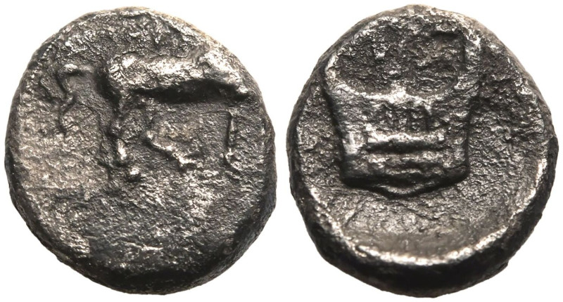 ANCIENT GREECE. KYRENAIKA, KYRENE. Magas (Ptolemaic governor). 
Silver Hemiobol...