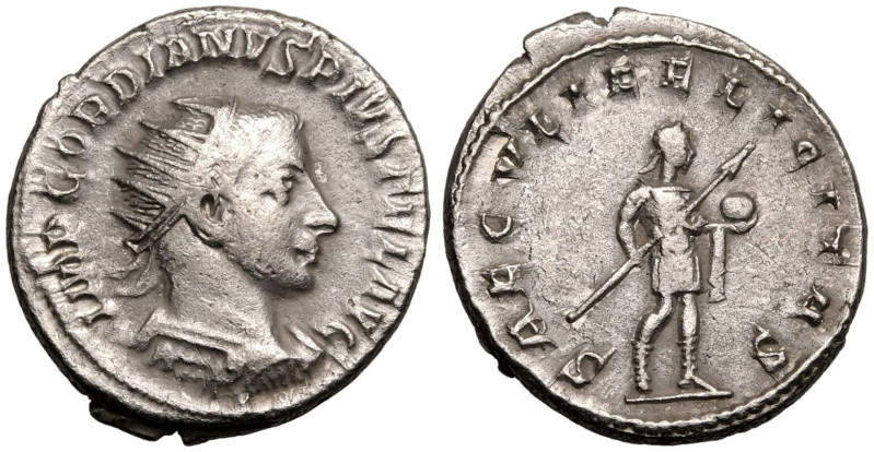 ROMAN EMPIRE. Gordian III. 
Silver Antoninianus, AD 242-244. Antioch. 
Obv: IM...