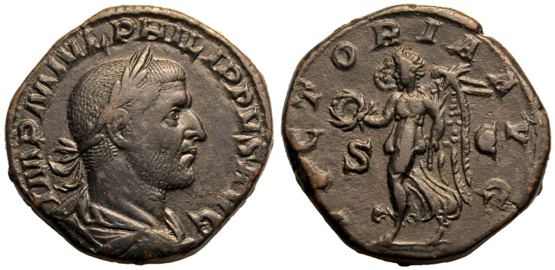 ROMAN EMPIRE. Philip I. 
Bronze Sestertius, AD 244. Rome. 
Obv: IMP M IVL PHIL...