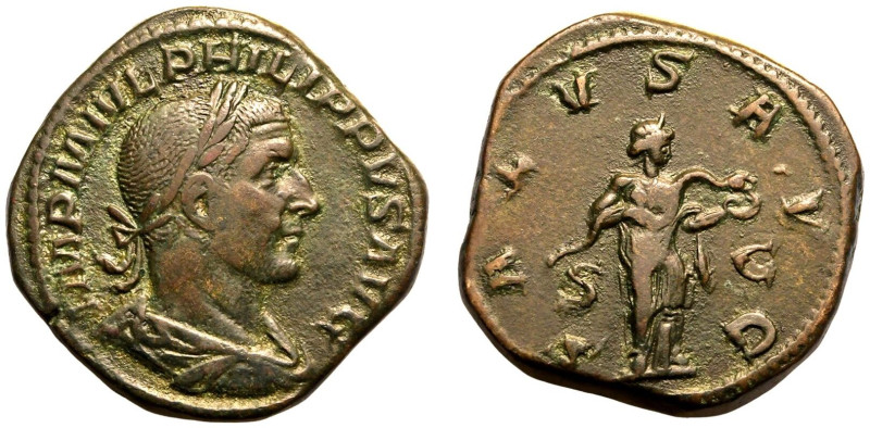 ROMAN EMPIRE. Philip I. 
Bronze Sestertius, AD 244-249. Rome. 
Obv: IMP M IVL ...