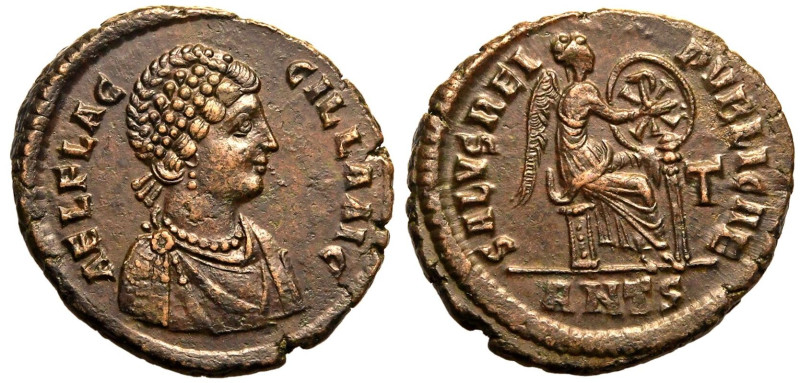 ROMAN EMPIRE. Aelia Flaccilla (wife of Theodosius I). 
Billon BI 22mm, AD 383-3...