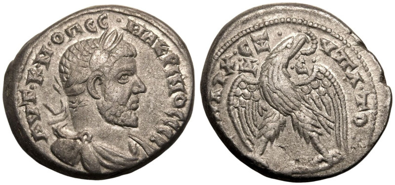 ROMAN PROVINCIAL. SELEUCIS AND PIERIA, ANTIOCH. Macrinus. 
Silver Tetradrachm, ...