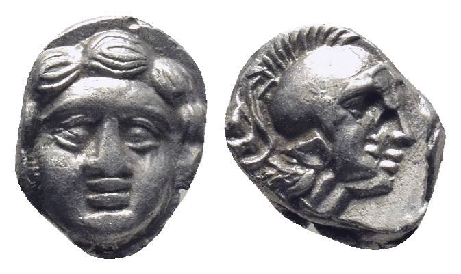 Pisidia. Selge circa 350-300 BC. Obol AR (9mm, 1.0 g) Facing gorgoneion / Head o...