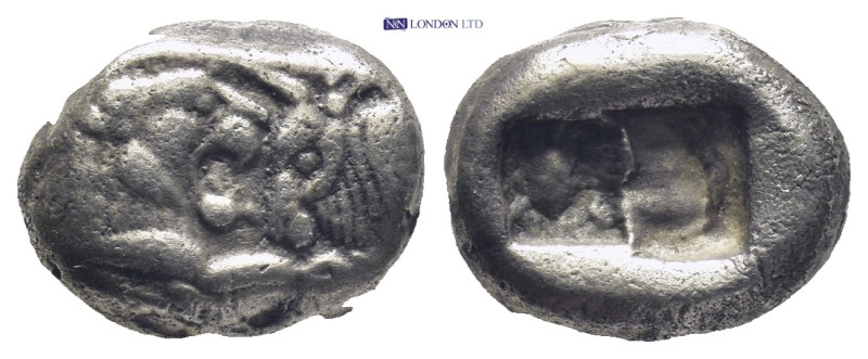 KINGS of LYDIA. Time of Kroisos. Circa 561-546 BC. AR Half-Stater-Siglos (14mm, ...
