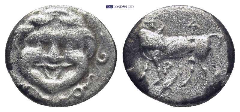 Mysia. Pergamon circa 400-300 BC. Hemidrachm AR (14mm, 1,9 g) ΠΑ-ΡΙ, bull standi...