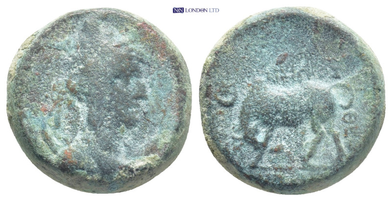 Galatia, Pessinos. Ca. 64-4a B.C. AE (18mm, 9.2 g). Draped bust of Mên right, we...