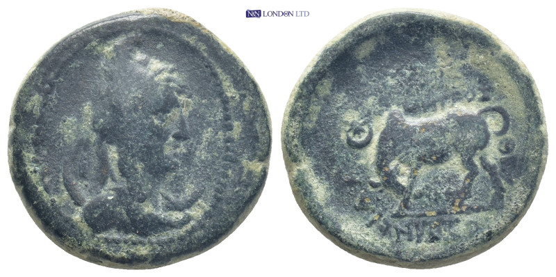 Galatia, Pessinos. Ca. 64-4a B.C. AE (21mm, 9.6 g). Draped bust of Mên right, we...