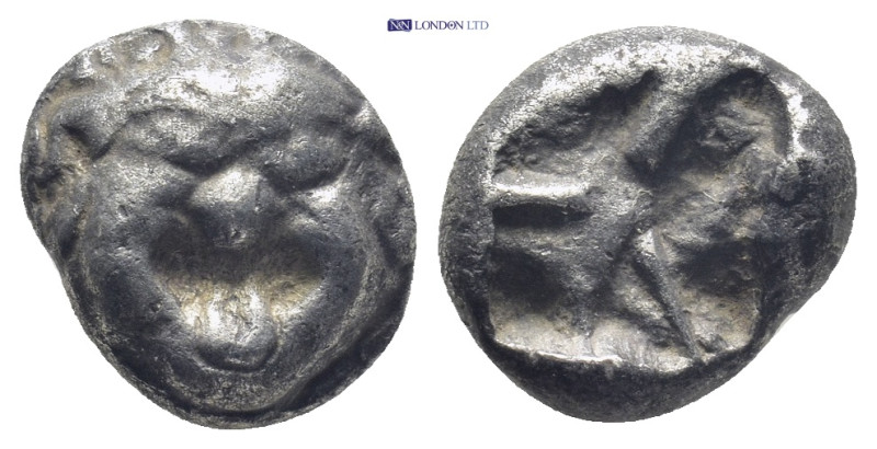 Mysia. Parion circa 500-450 BC. Drachm AR (11mm, 3,9 g) Facing gorgoneion with p...