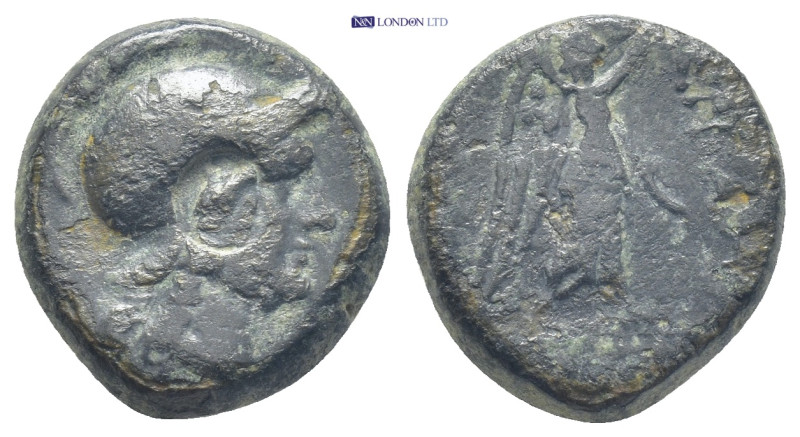 Mysia. Pergamon circa 133-27 BC. Bronze Æ (16mm, 6.3 g) Helmeted head of Athena ...