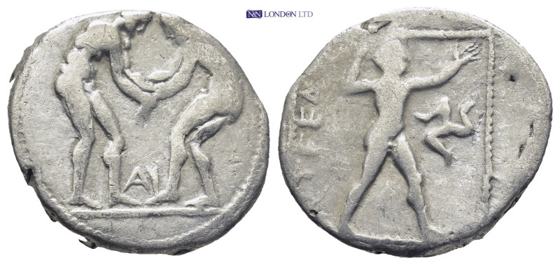 PAMPHYLIA, Aspendos. Circa 380-325 BC. AR Stater (23mm, 10.3 g). Two wrestlers g...