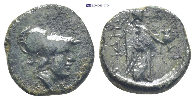 PAMPHYLIA, Side. Circa 1st Century BC. Æ (14mm, 2.1 g) Head of Athena right, wea...