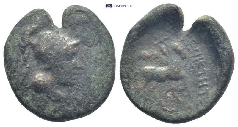 Phrygia, Epikteteis AE (21mm, 6.0 g) 2nd-1st centuries BC Obv: Helmeted and drap...