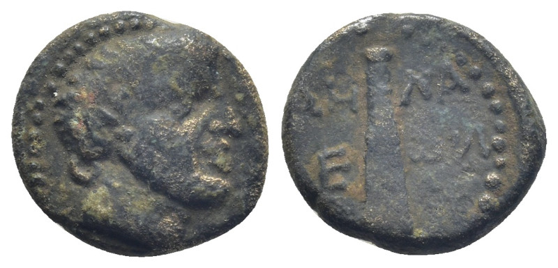 PISIDIA. Amblada. Ae (13mm, 2.9 g) (1st century BC). Obv: Head of Herakles right...