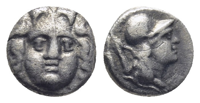 PISIDIA. Selge. Ca. 4th century BC. AR obol (8mm, 0.89 g). Ca. 300-190 BC. Head ...