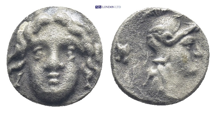 PISIDIA. Selge. Circa 350-300 B.C. AR obol. (9mm, 0.8 g). Gorgon head facing / H...