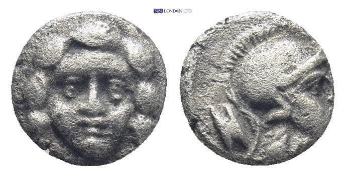 PISIDIA. Selge. Circa 350-300 B.C. AR obol. (9mm, 0.9 g). Gorgon head facing / H...