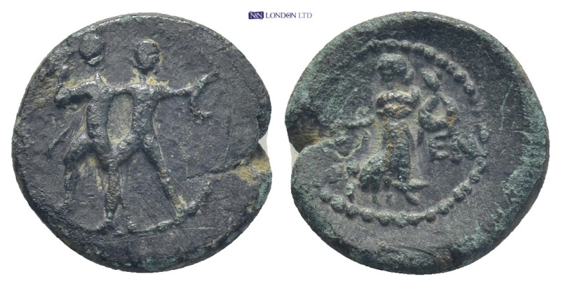 Pisidia, Etenna. 1st century B.C. AE (14mm, 2.2 g). Two men standing side by sid...