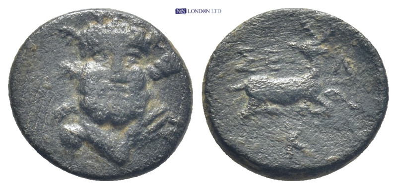 Pisidia, Selge Æ (13mm, 20.0 g). 2nd-1st century BC. Bearded head of Herakles th...