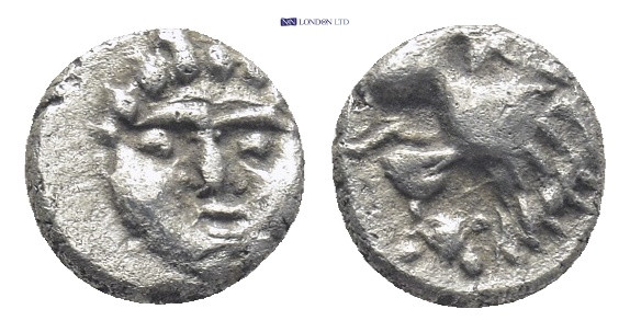 Pisidia, Selge AR Hemiobol. (7mm, 0.53 g) Circa 250-190 BC. Facing gorgoneion wi...
