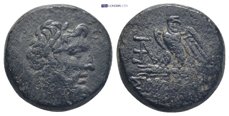 Paphlagonia, Sinope. Æ (19mm, 8.5 g), ca. 85-65 BC. Laureate head of Zeus right....