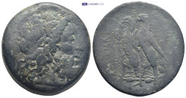 PTOLEMAIC KINGS of EGYPT. Ptolemy V or Ptolemy VI (204-180 BC or 180-145 BC). Æ Drachm (41mm, 64.0g). Alexandreia. Diademed head of Zeus-Ammon r. R/ T...