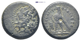 Ptolemaic Kingdom. Ptolemy III Euergetes. 246-222 B.C. AE (16mm, 3.2 g). Uncertain mint in southwestern Asia Minor. Diademed head of Zeus-Ammon right ...