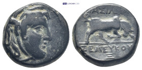SELEUKID KINGDOM. Seleukos I Nikator (312-281 BC). Ae. (17mm, 7.4 g) Antioch. Obv: Winged head of Medusa right. Rev: BAΣIΛEΩΣ ΣEΛEYKOY. Bull butting r...