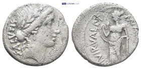 Mn. Acilius Glabrio. Denarius 49, AR (18mm 3.5 g). SALVTIS Laureate head of Salus r. Rev. MN·ACILIVS – III·VIR·VALETV Valetudo standing l., resting l....