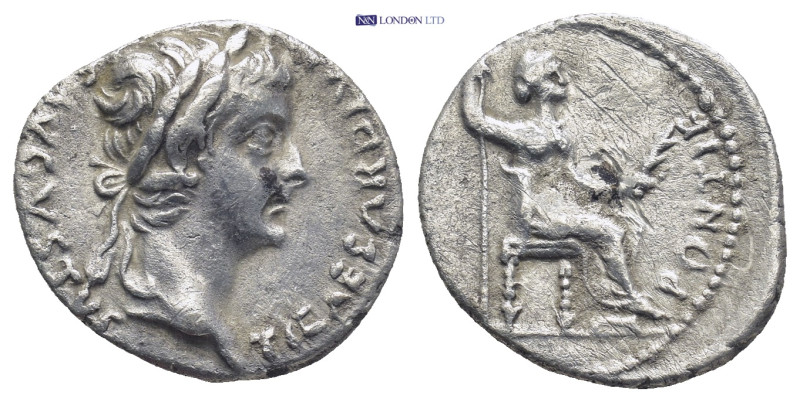 Tiberius. Denarius. (18mm, 3.66 g) 14-37 d.C. Lugdunum. Anv.: TI CAESAR DIVI AVG...