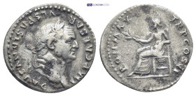 Vespasianus AR Denarius 75 AD Silver (19mm, 3.47 g) (69-79 AD); Roma (Rome) Mint; Obv: IMP CAESAR VESPASIANVS AVG Head of Vespasian, laureate, right /...