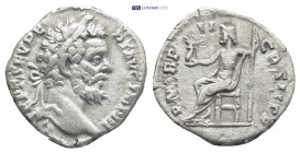 Septimius Severus (AD 193-211). AR denarius (18mm, 3.3 g). Rome, AD 194-194. L SEPT SEV PERT AVG IMP IIII, laureate head of Septimius Severus right / ...