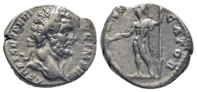 Septimius Severus (AD 193-211). AR denarius (18mm, 3.6 g). Rome, AD 194-195. L SEPT SEV PERT AVG IMP III, laureate head of Septimius Severus right / M...