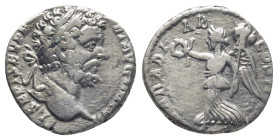 Septimius Severus. A.D. 193-211. AR denarius (16mm, 2.9 g). Rome, A.D. 195/6. L SEPT] SEV PERT AVG IMP VII, laureate head of Septimius Severus right /...