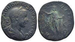 Gordian III, 238 - 244 AD AE Sestertius, (28mm, 15.0 g) Obverse: IMP GORDIANVS PIVS FEL AVG, Lureate, draped and cuirassed bust of Gordian right. Reve...