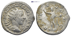 Gordian III. A.D. 238-244. AR antoninianus (23mm, 5.1 g). Antioch. IMP GORDIANVS PIVS FEL AVG, radiate, draped and cuirassed bust of Gordian III right...