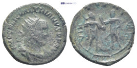 Valerian I AD 253-260. Samosata Antoninianus Æ silvered (20mm., 3,2 g). IMP C P LIC VALERIANVS P F AVG, radiate, draped and cuirassed bust right / VIR...