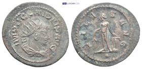 Claudius II Gothicus Æ Antoninianus.(22mm, 3.3 g) Cyzicus, AD 268-270. IMP C CLAVDIVS AVG, radiate bust left / SALVS AVG, Apollo-Salus standing left, ...