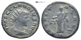 Claudius II Gothicus. A.D. 268-270. Æ antoninianus (19mm, 3.5 g). Antioch, A.D. 269. [IMP] C CLAVDIVS AVG, radiate, draped and cuirassed bust of Claud...
