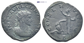Aurelian. (270-275 AD). Æ Antoninian. (21mm, 3.7 g) Antioch. Obv: IMP C AVRELIANVS AVG. radiate cuirassed bust of Aurelian right. Rev: CONSERVAT AVG. ...