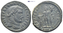 Maximian Æ Nummus. (26mm, 11.7 g) Antioch, AD 300-301. IMP C M A MAXIMIANVS P F AVG, laureate bust right / GENIO POPVLI ROMANI, Genius standing left, ...