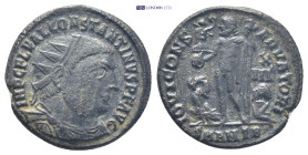 Constantine I (307/310-337). Æ Follis (19mm, 3.2 g). Antioch, 321-3. Radiate, draped and cuirassed bust r. R/ Jupiter standing l., holding Victory on ...