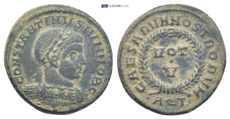 Constantine II Aquileia, 321 AD. Æ follis, (18mm, 2.8 g). CONSTANTINUS IUN NOB C...