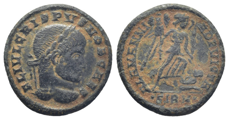 Crispus. Caesar, A.D. 317-326. Æ follis (18mm, 2.8 g). Sirmium, A.D. 324/5. FL I...