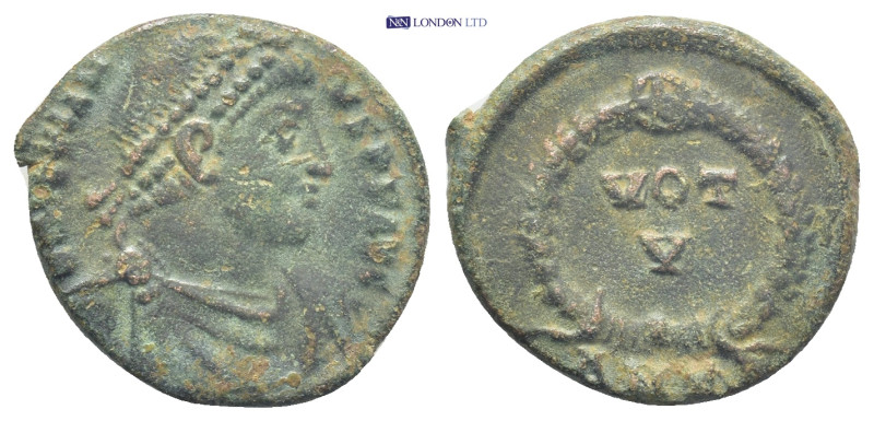 Jovian. AD 363-364. Æ (18mm, 3.5 g). Antioch mint, 1st officina. Pearl-diademed,...